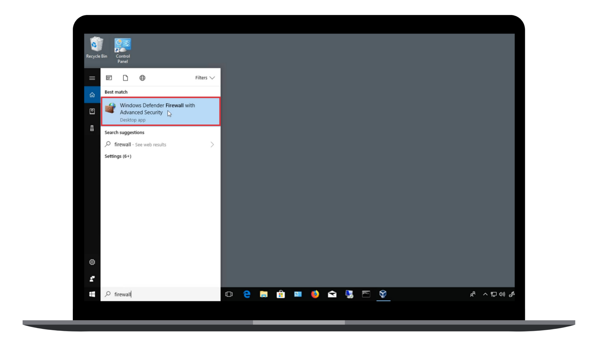 Screenshot: Firewall deaktivieren, um unter Windows Port 443 freizuschalten