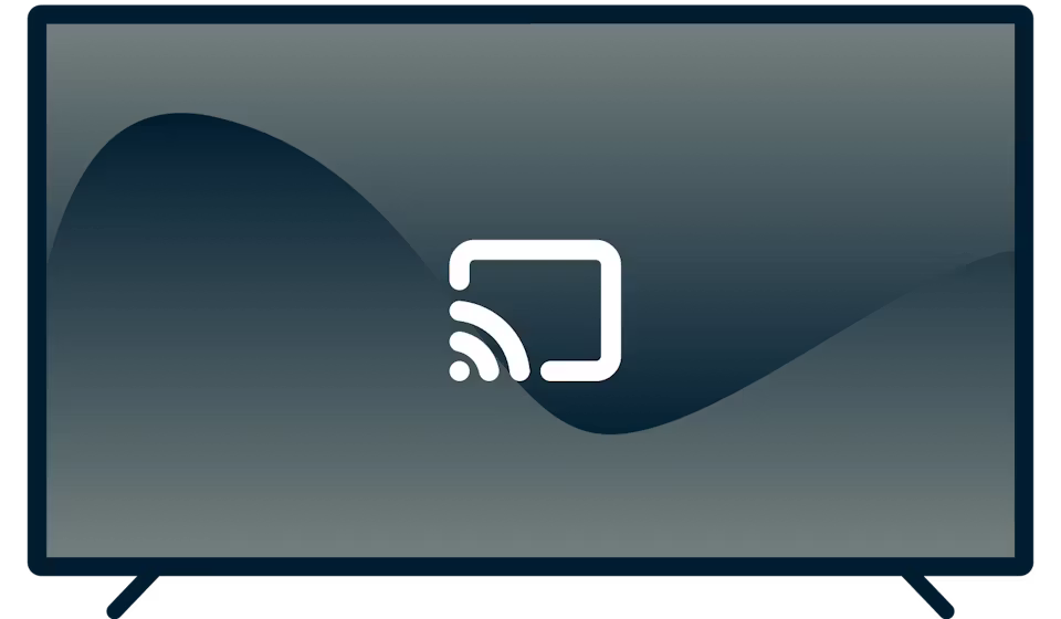 テレビに表示されたChromecastロゴ。