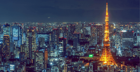 Cảnh đ&ecirc;m Tokyo.