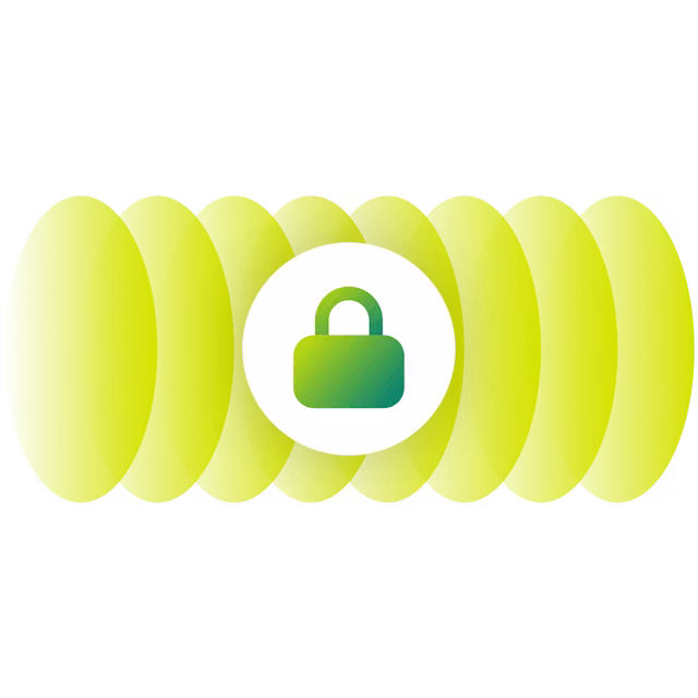 安全にロックされた緑のリップル。