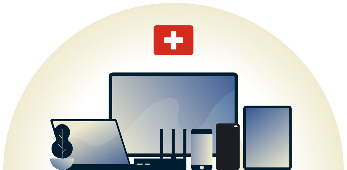 Schweiz VPN, der beskytter en række forskellige enheder.